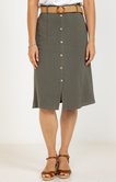 Jupe midi bouton et ceinture