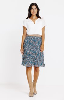 Jupe midi doublée ceinture