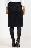 Jupe midi en dentelle maille
