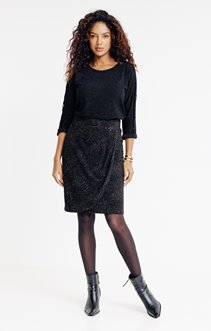 Jupe en maille fantaisie avec doublure