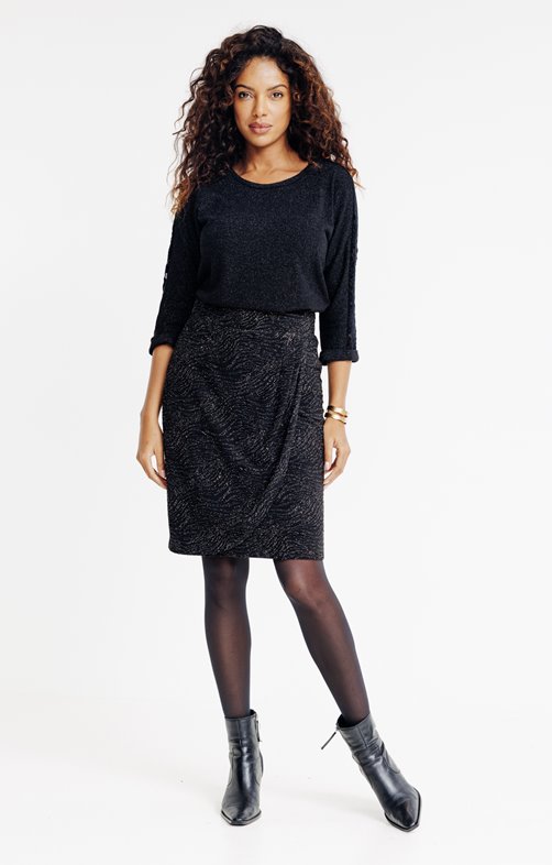 Jupe en maille fantaisie avec doublure