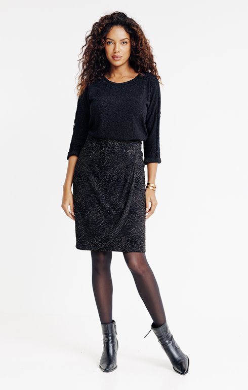 Jupe en maille fantaisie avec doublure