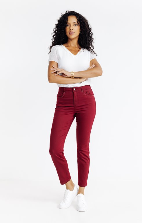 Pantalon polyester recyclé détails clou