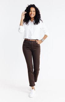 Pantalon en coton détails strass poche