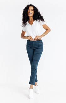 Pantalon en coton détails strass poche