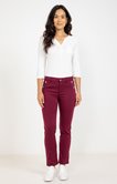 Pantalon stretch bouton fantaisie