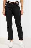 Pantalon stretch bouton fantaisie