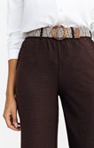 Pantalon fluide avec ceinture rafia