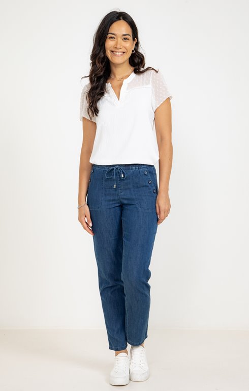 Pantalon Tencel™ Lenzing détails boutons
