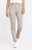 Pantalon stretch détails faux cuir