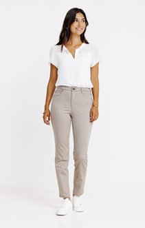 Pantalon stretch détails faux cuir
