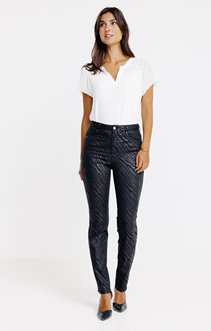 Pantalon stretch imprimé zèbre