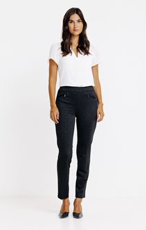 Pantalon maille jacquard aspect léopard