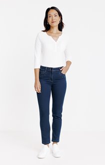 Pantalon denim détails strass et clou