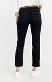Pantalon en satin stretch détails clou
