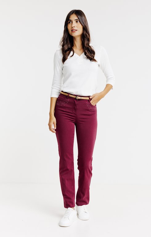 Pantalon en satin strass et clou