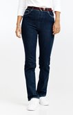 Pantalon denim bi stretch détails bijou