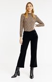 Pantalon maille velours coupe large