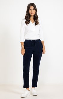 Pantalon coupe jogging en maille velours