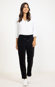 Pantalon coupe jogging en maille velours