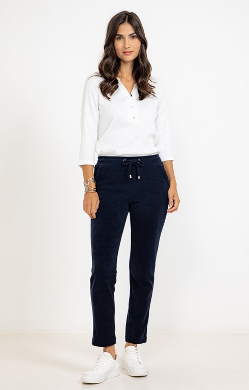 Pantalon coupe jogging en maille velours