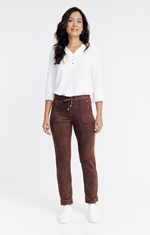 Pantalon jogging en suédine avec lien
