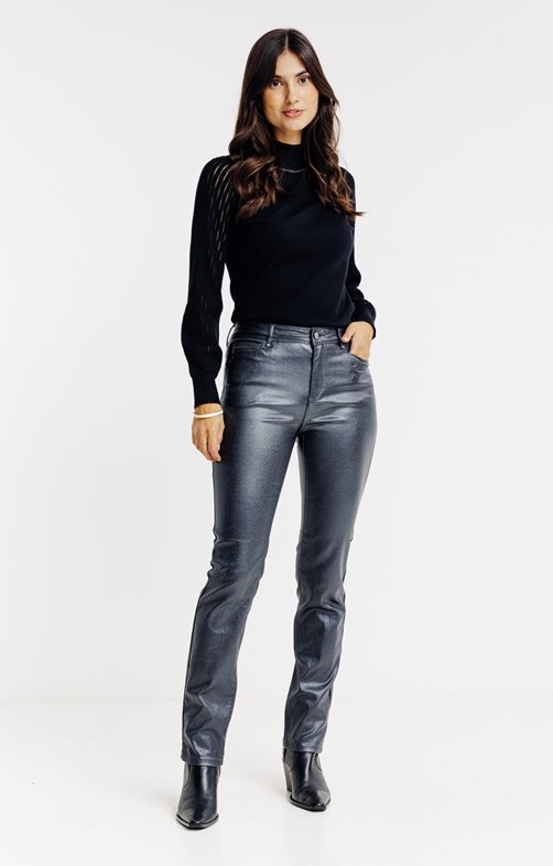 Pantalon slim aspect irisé
