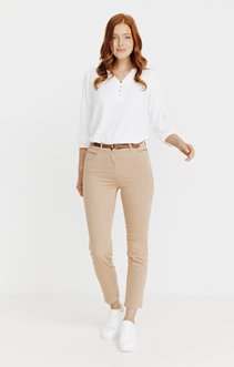 Pantacourt satin stretch avec broderie