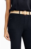Pantalon fluide ceinture rafia