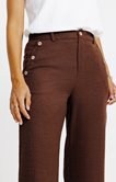 Pantalon city coupe large bouton coco