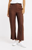 Pantalon city coupe large bouton coco