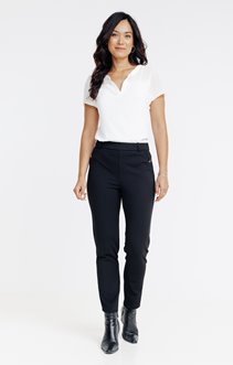 Pantalon slim bouton fleur