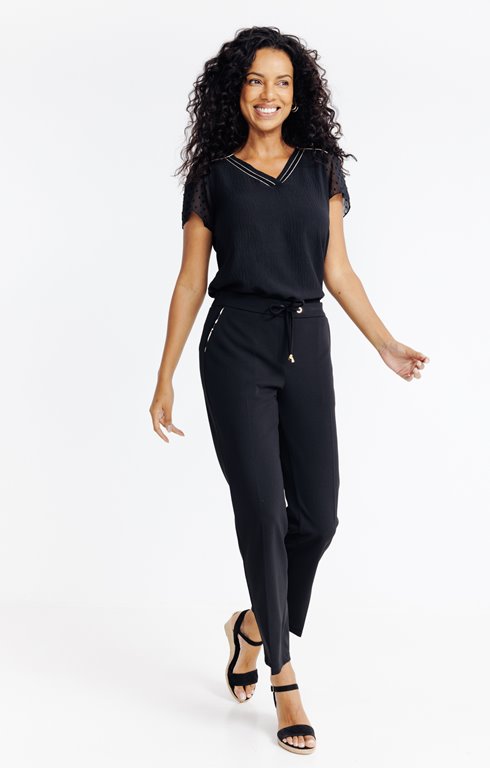 Pantalon coupe jogging détail léopard