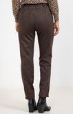 Pantalon tregging en suédine et piping