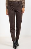 Pantalon tregging en suédine et piping