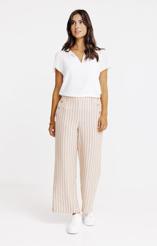 Pantalon fluide rayé