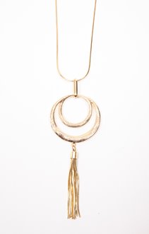 Sautoir pendentif cercles et strass