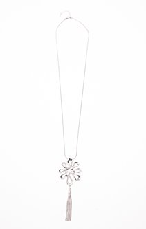 Sautoir pendentif torsade et pompon