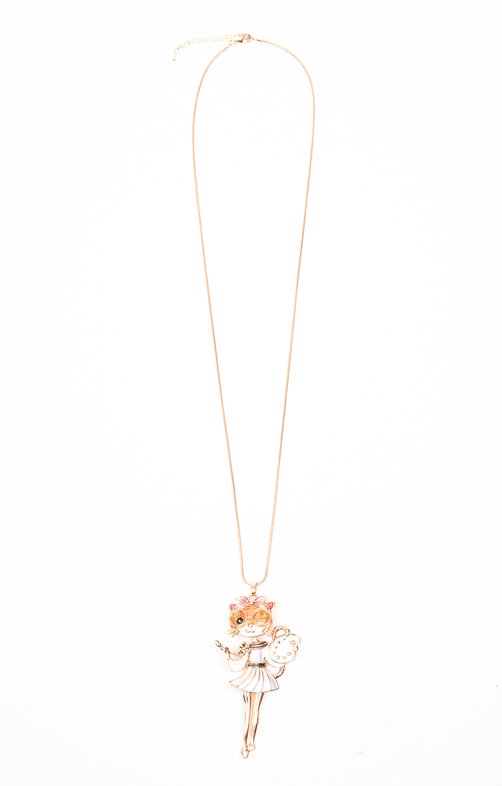 Sautoir pendentif chat