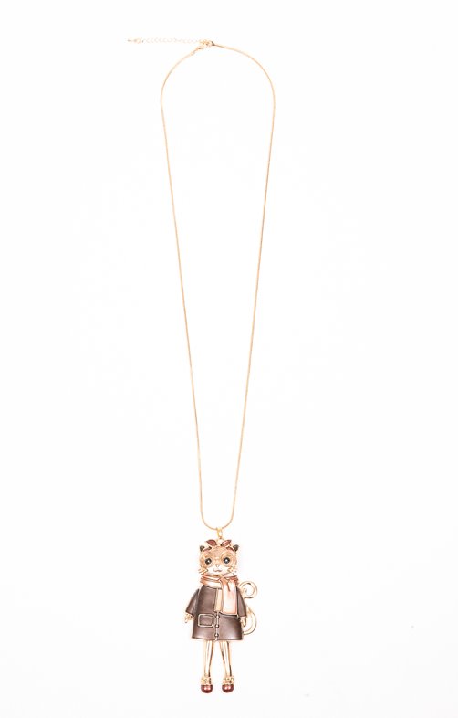 Sautoir pendentif chat