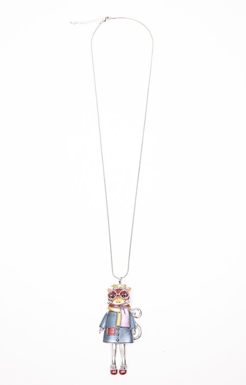 Sautoir pendentif chat