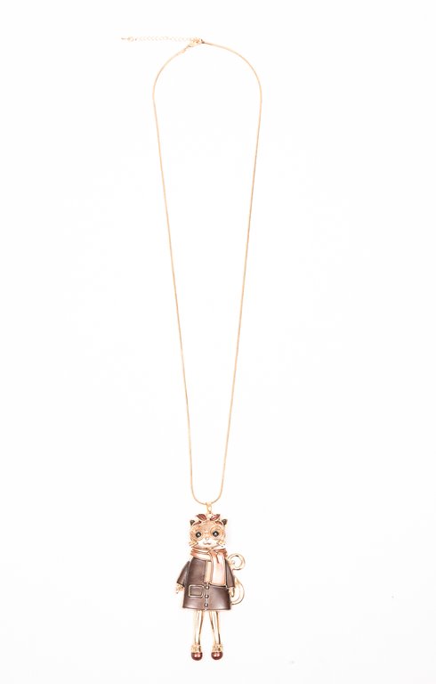 Sautoir pendentif chat