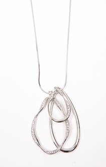Sautoir pendentif gouttes et strass