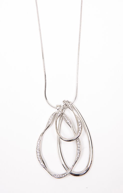 Sautoir pendentif gouttes et strass