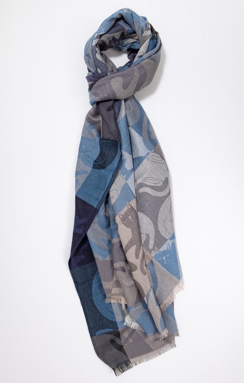 Foulard jacquard chats