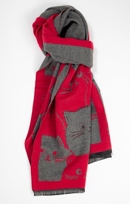 Foulard chaud jacquard chats