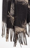 Foulard jacquard léger motif plumes