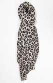 Grand foulard semi-léger plissé léopard