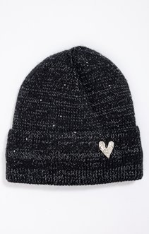 Bonnet sequins et coeur