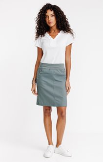 Jupe en coton avec ceinture maille